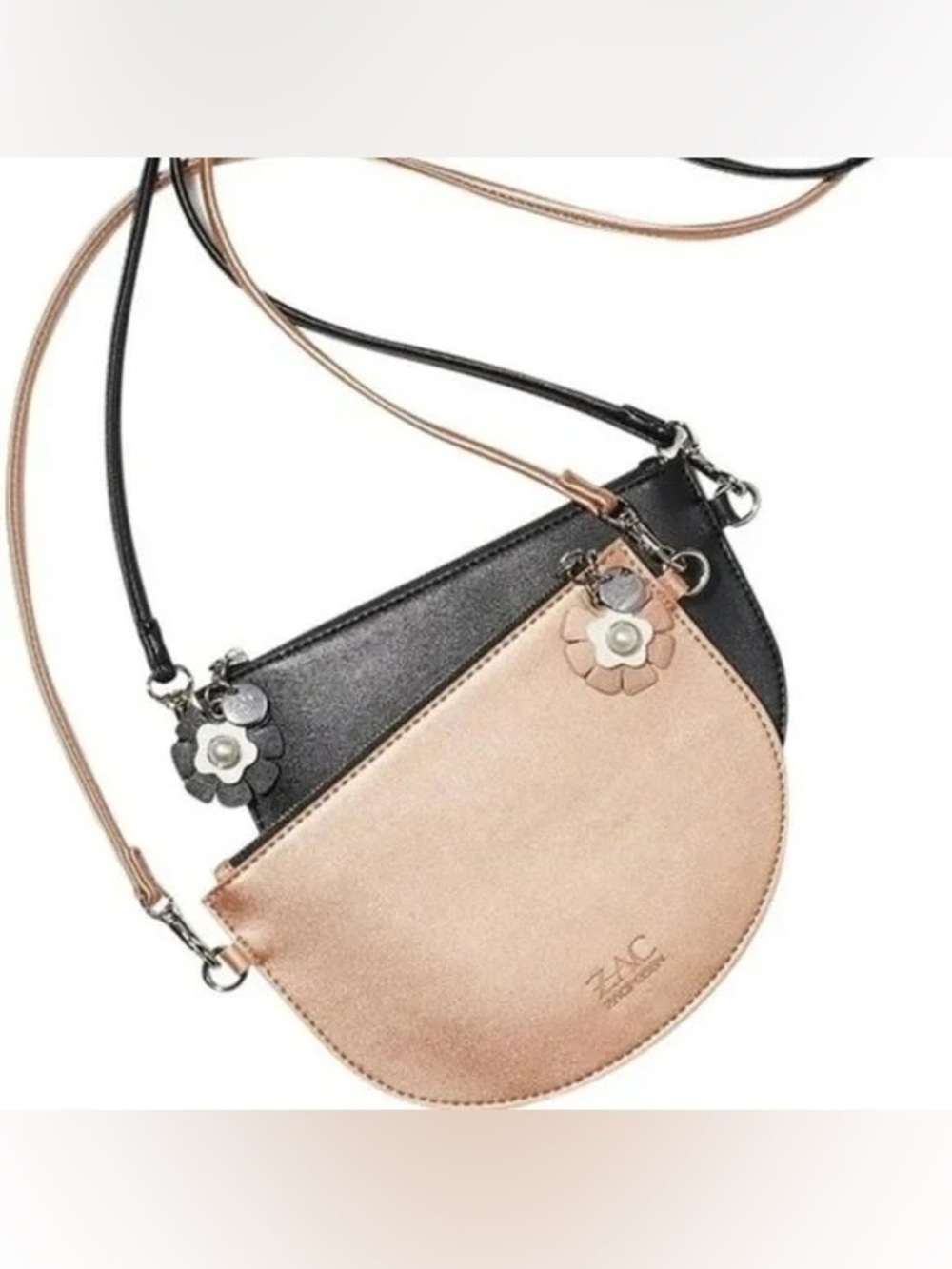 Zac Posen shimmery rose gold crossbody mini bag